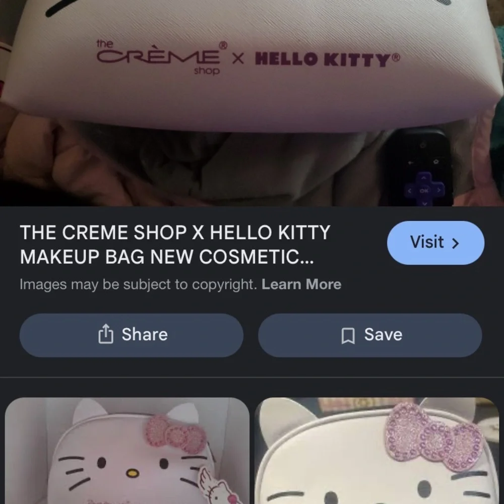Hello Kitty x crème White and Pink Cosmetic Bag